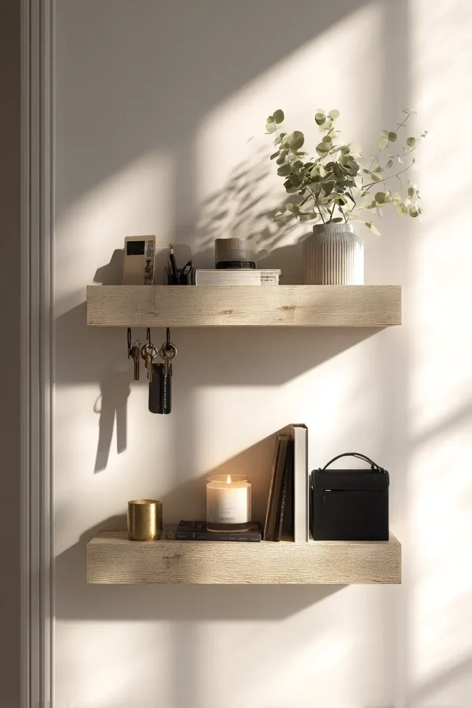 13. Use Floating Shelves Instead of a Freestanding Bookcase