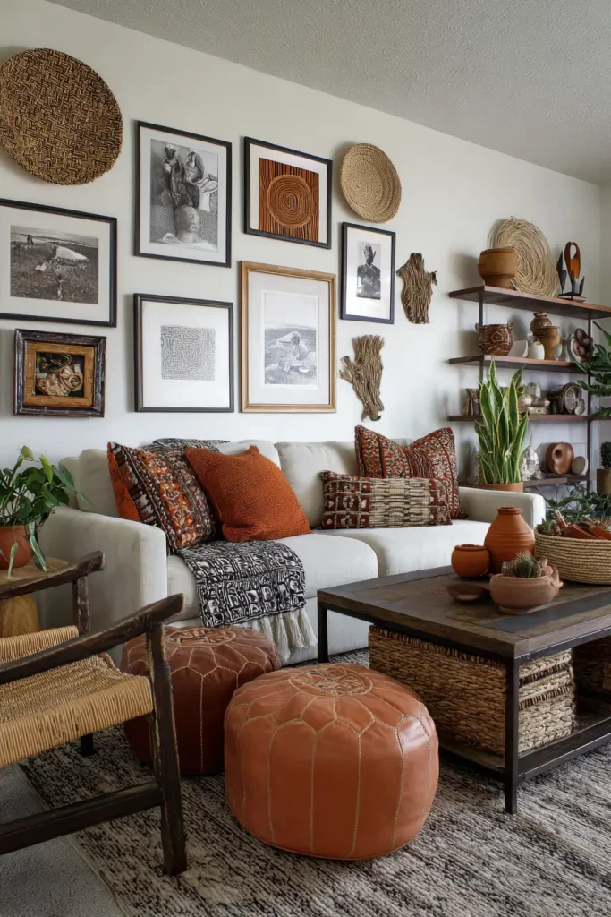 14. Gallery Wall with Cultural Art