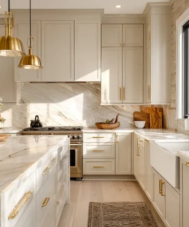15 Stunning Kitchen Ideas with Gold Hardware