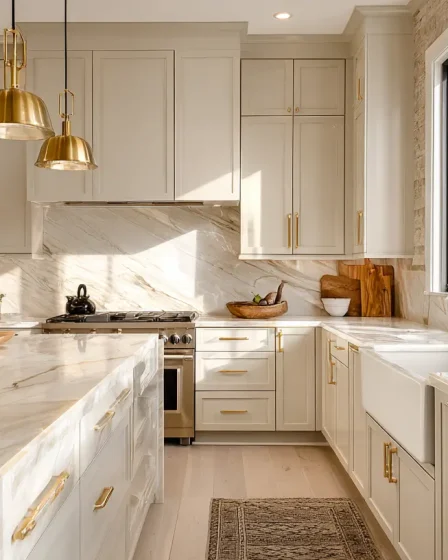 15 Stunning Kitchen Ideas with Gold Hardware