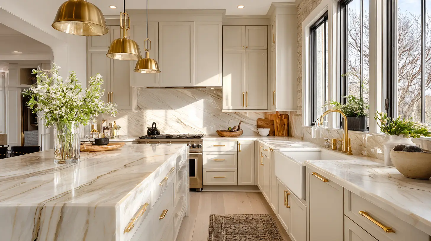 15 Stunning Kitchen Ideas with Gold Hardware