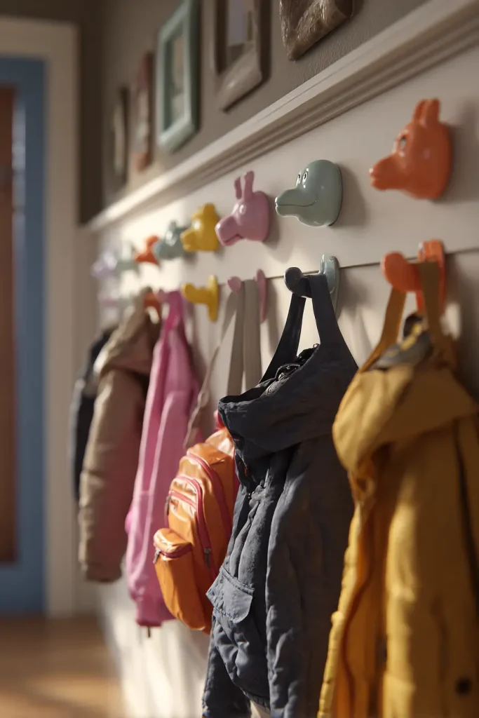 15. Put Hooks at Kid Height So Children Can Actually Reach Them