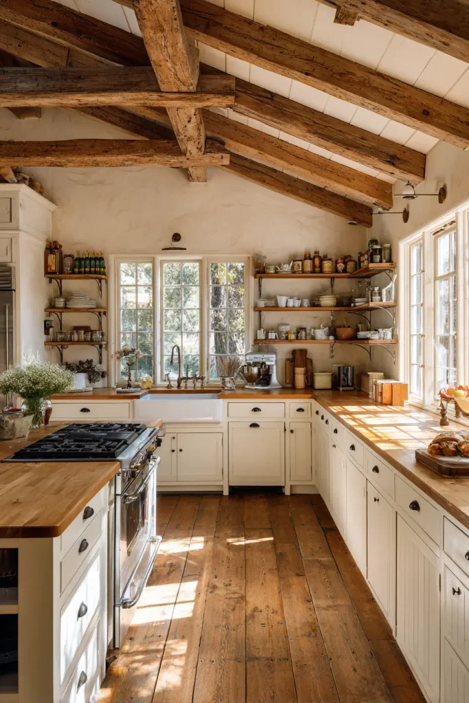 15. Rustic Wood Ceiling Beams