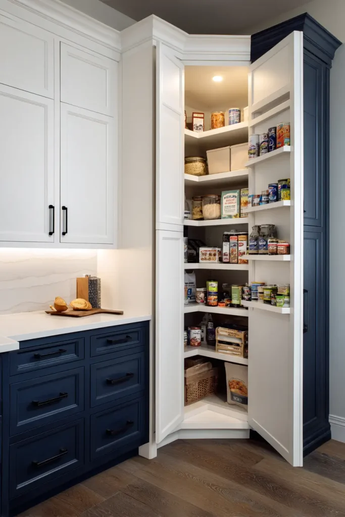 15. Upgrade the Look with Two-Tone Pantry Cabinets