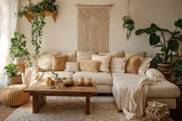 17 Boho Wall Decor Ideas with Macrame, Plants and Warm Textures