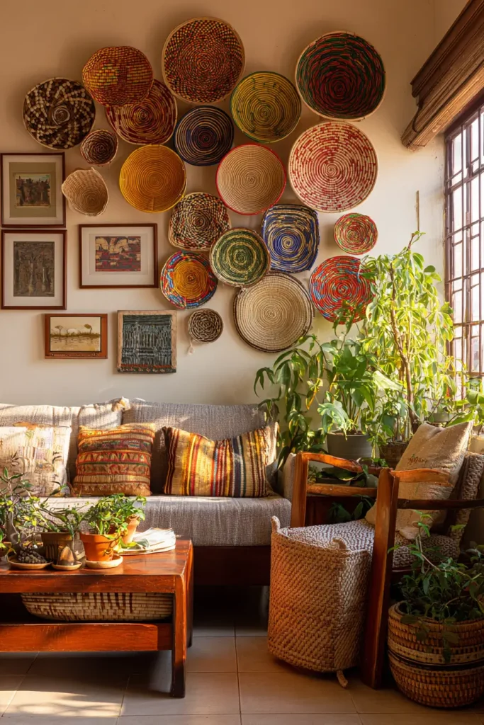 2. Decorate With Handwoven Baskets