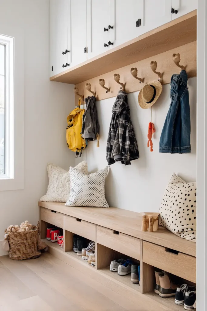 2. Install a Bench With Hidden Storage Underneath