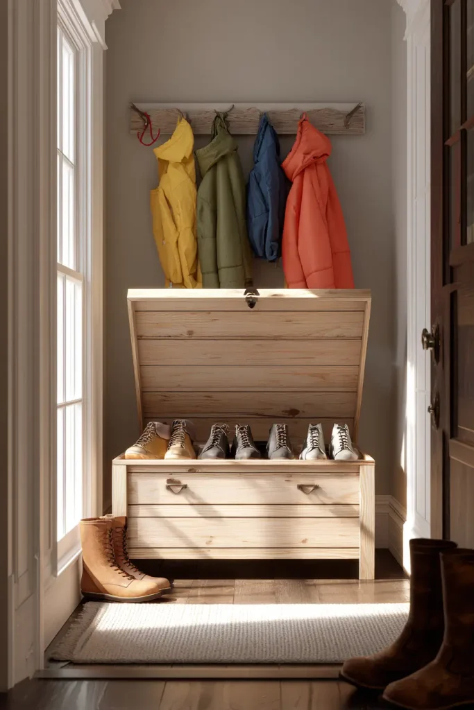 2. Replace Your Shoe Pile With a Flip Top Bench