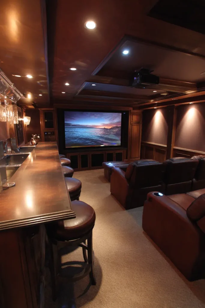 2. The Home Theater and Bar Combo