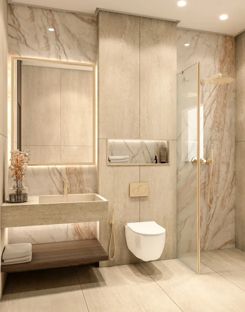 2. Use Large Format Tiles for a Seamless Look