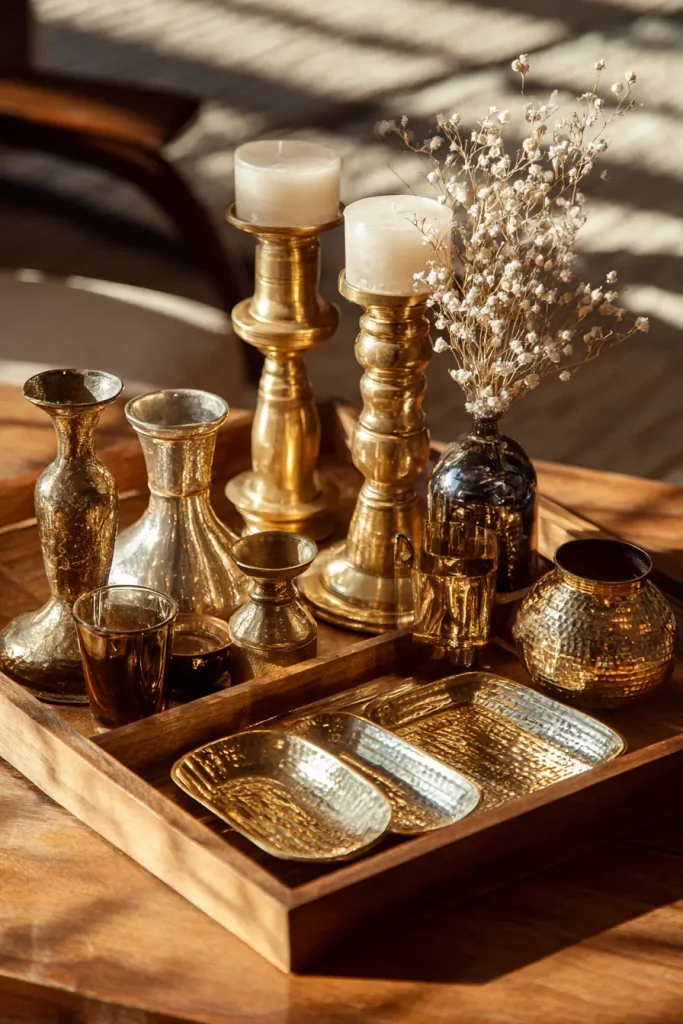 2. Vintage Brass and Gold Accents