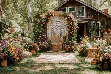 20 Boho Garden Ideas With Wildflowers, Macrame and Natural Textures