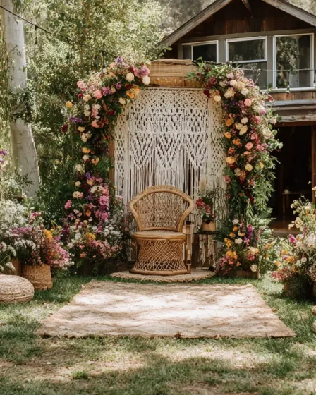 20 Boho Garden Ideas With Wildflowers, Macrame and Natural Textures