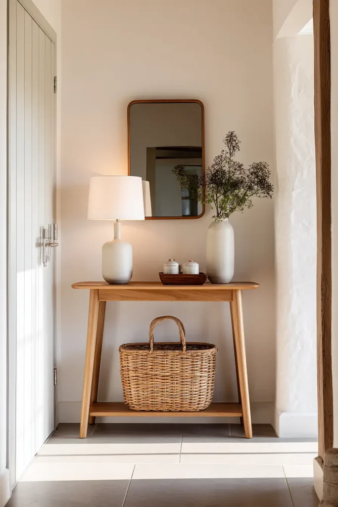 3. Swap Bulky Furniture for a Slim Console Table