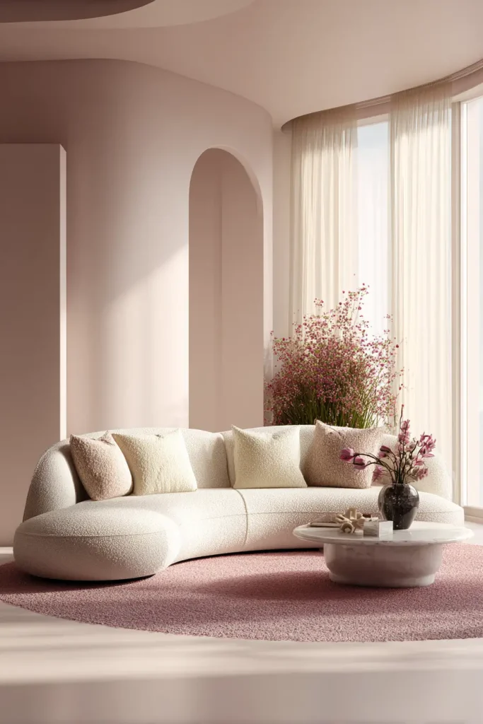 4. Curved Luxury Sofas for Soft Elegance