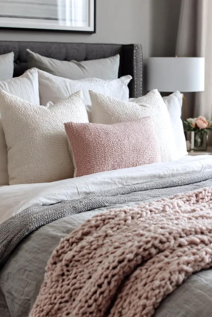 4. Layered Bedding Formula for Cute Aesthetic Bedroom Decor