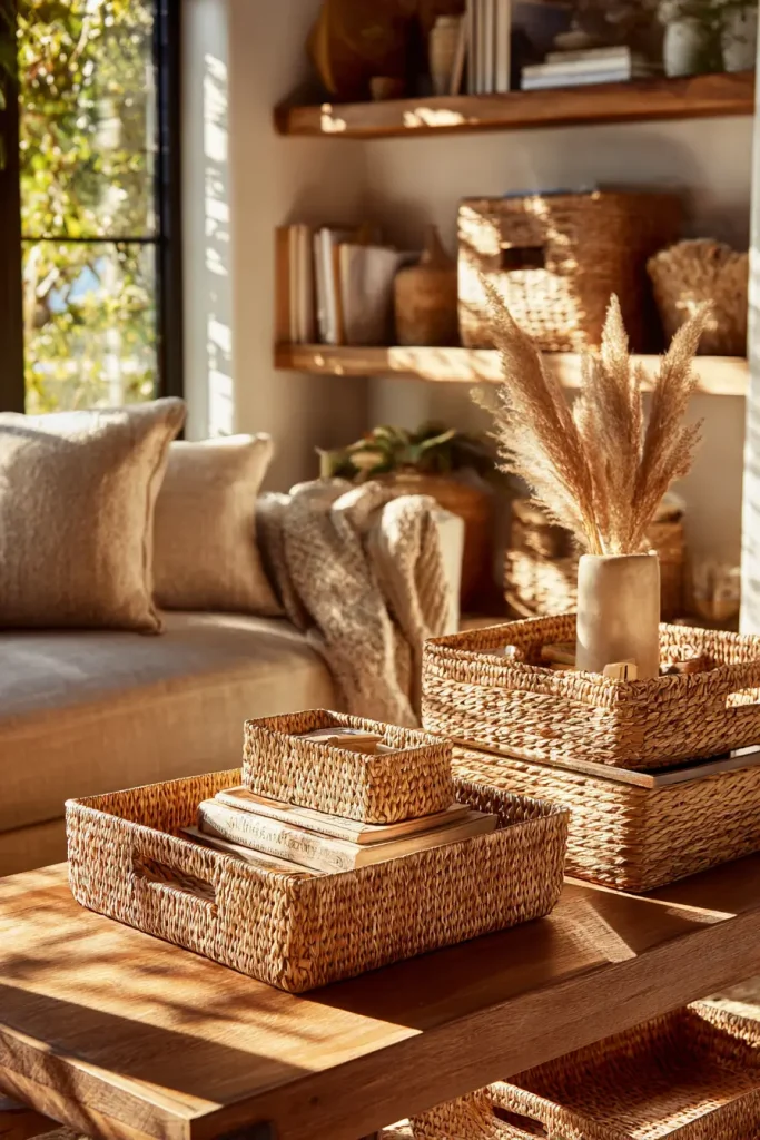 4. Woven Baskets and Trays