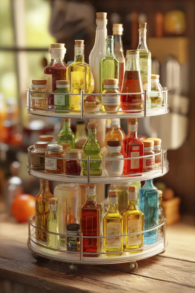 5. Use Lazy Susans for Deep Shelves