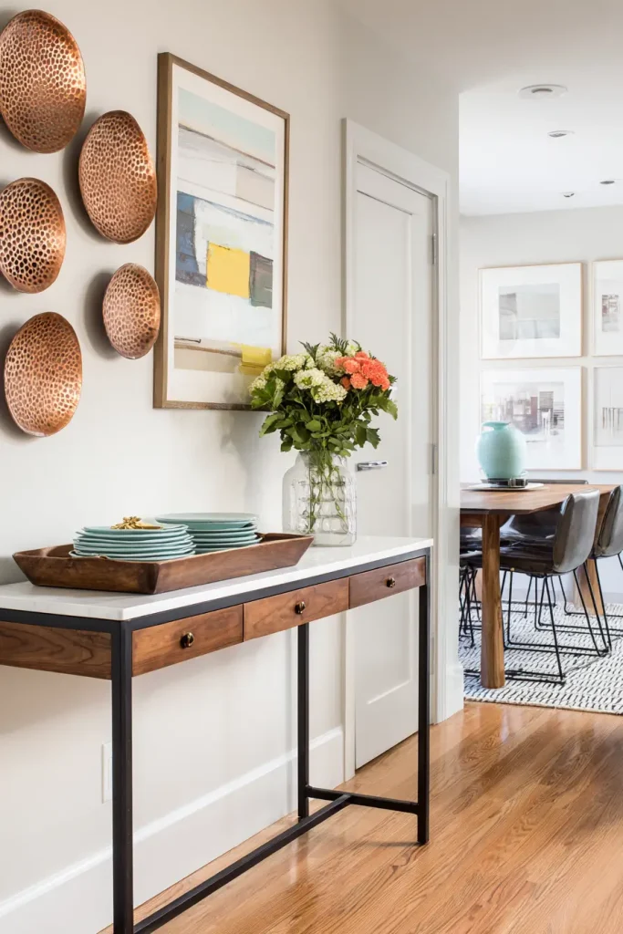 6) A Dining Room Drop Zone That Stops Clutter