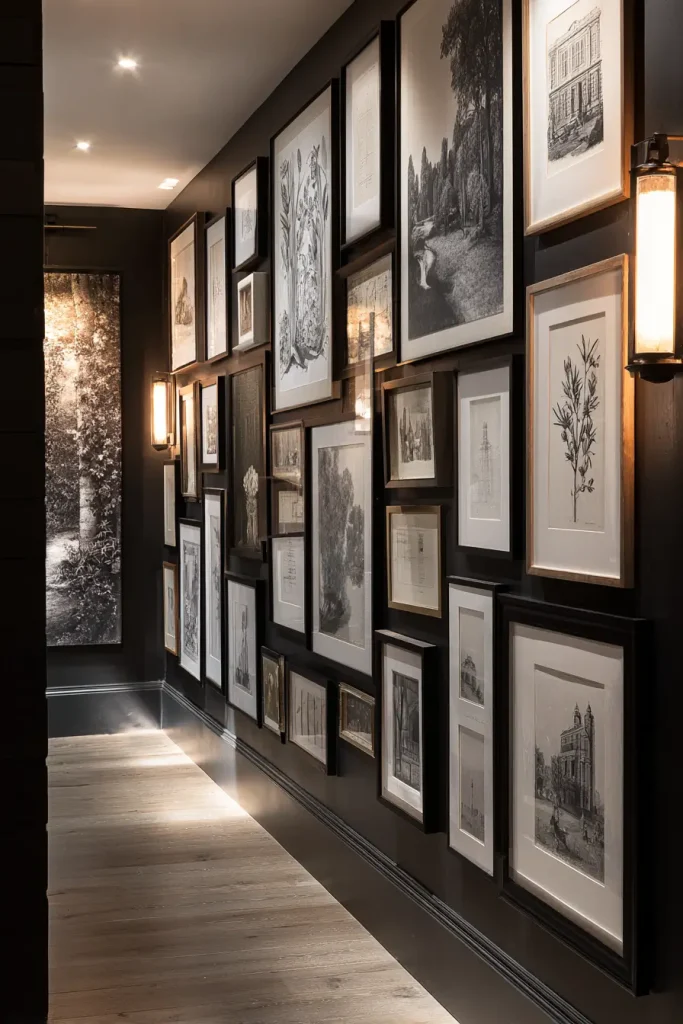 6. Create a Gallery Wall With a Dark, Curated Edit