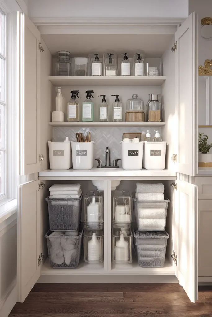 6. Split the Under-Sink Cabinet Into Two Clear Zones