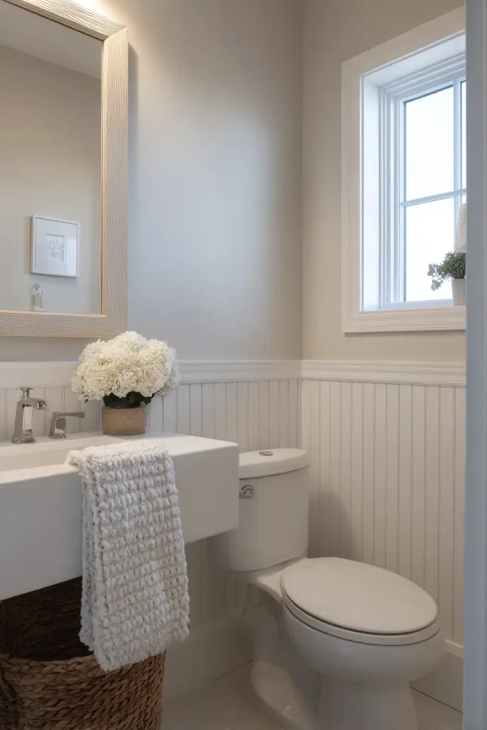 7. Beadboard or Shiplap Paneling on One Wall