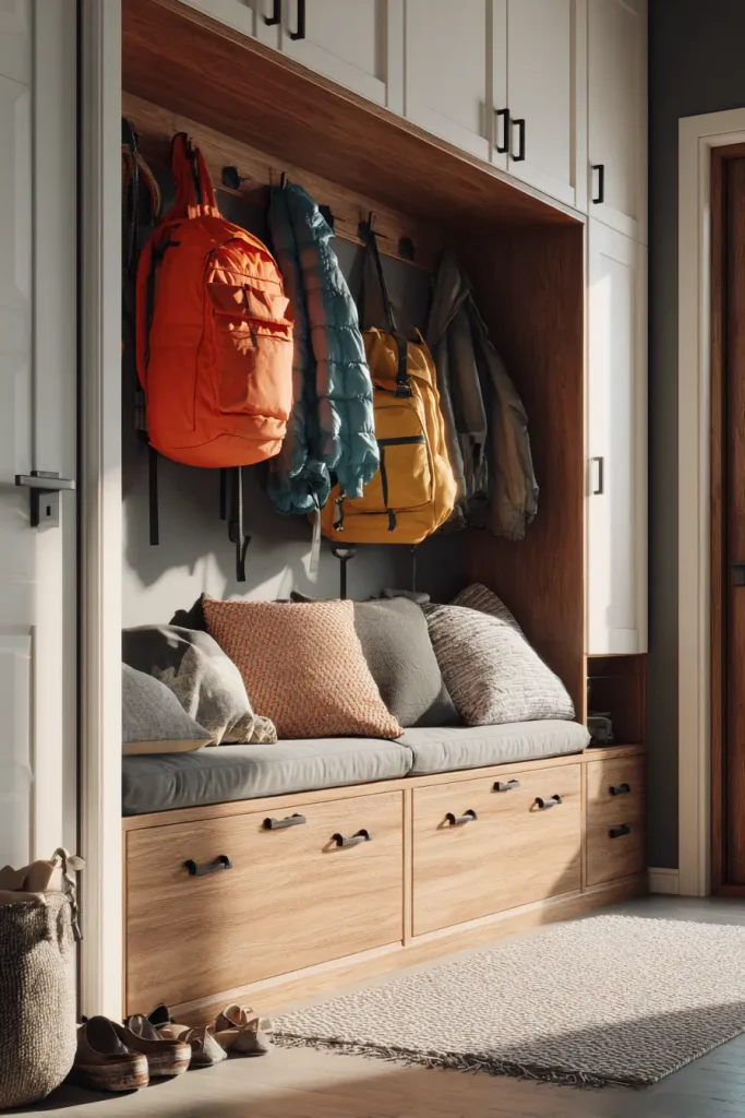 8. Choose a Bench With Drawers Instead of Open Cubbies