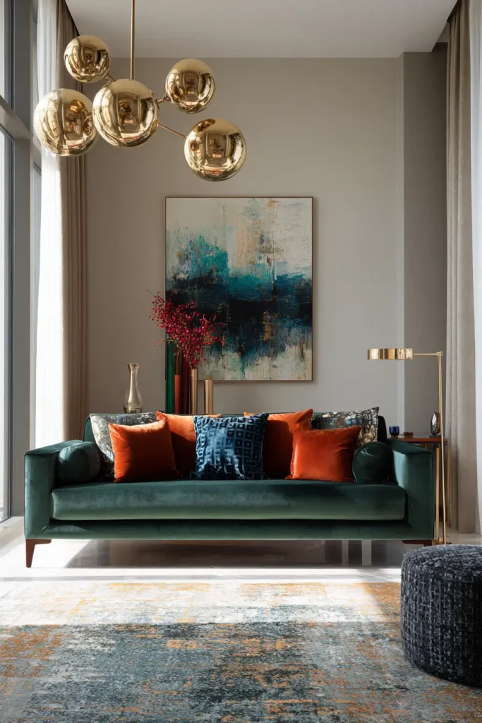 8. Statement Color Luxury Sofas