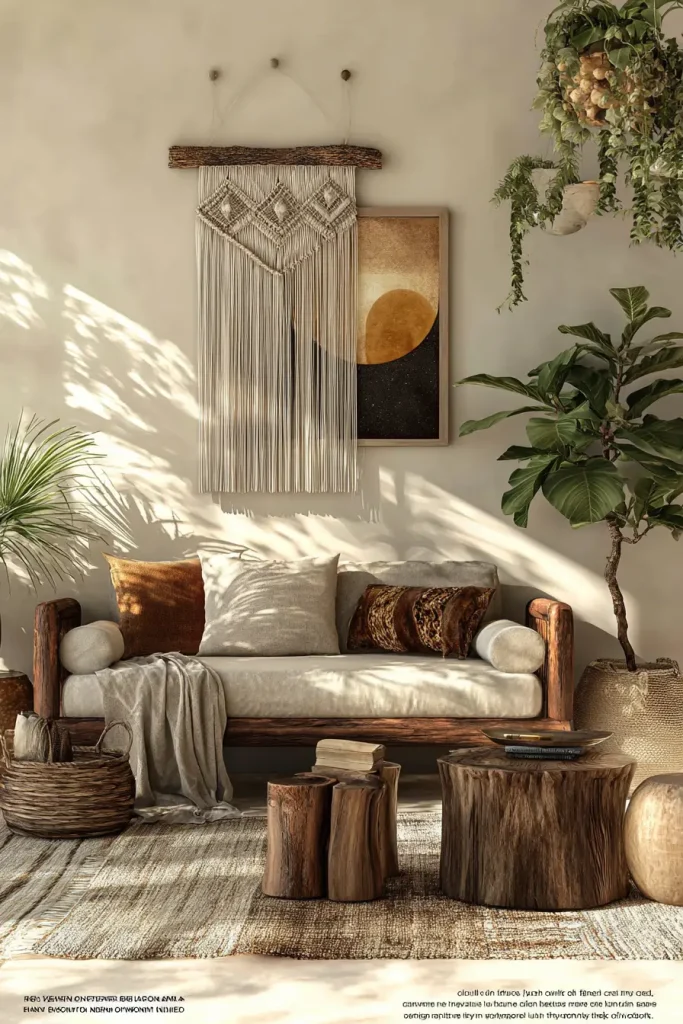 8. Use Macrame and Woven Wall Hangings