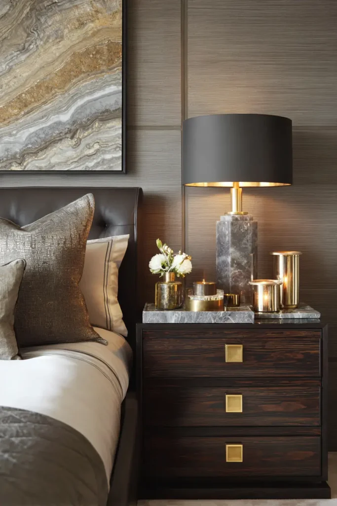 9. Metallic & Stone Accents for a Classy Finish