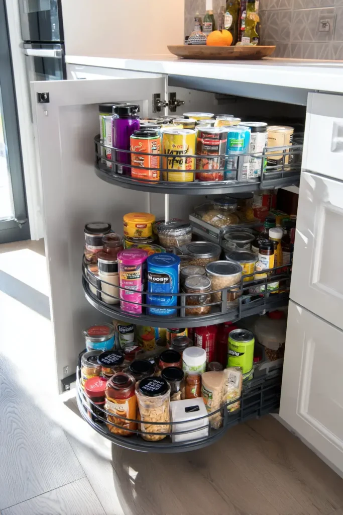 A Pull Out Corner Carousel System