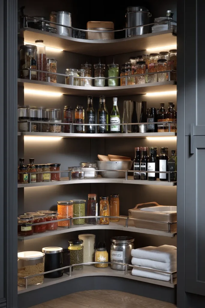 Add a Lazy Susan to Deep or Corner Shelves