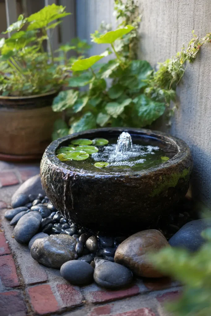 Add a Small Water Feature for Calm and Sound