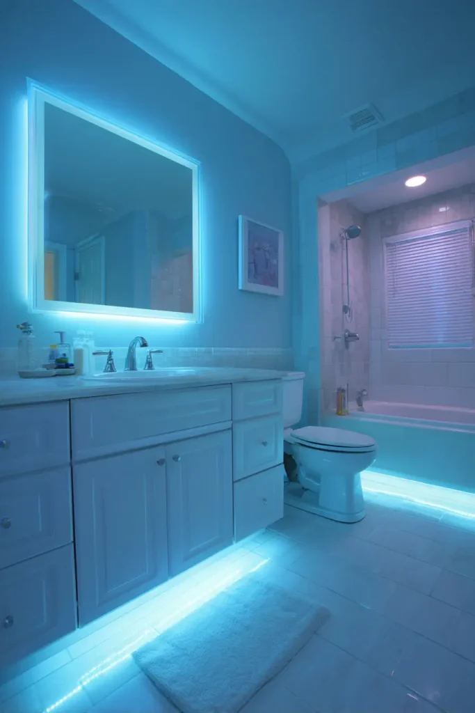 Automatic night lights at floor level