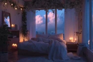 How to Create a Cozy Night Bedroom Aesthetic with Cloudy Evening Vibes