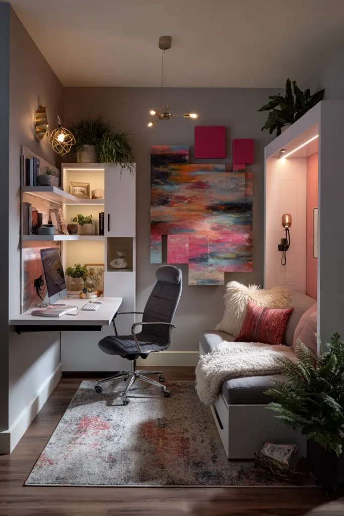 How to Create a Home Office + Guest Room Basement