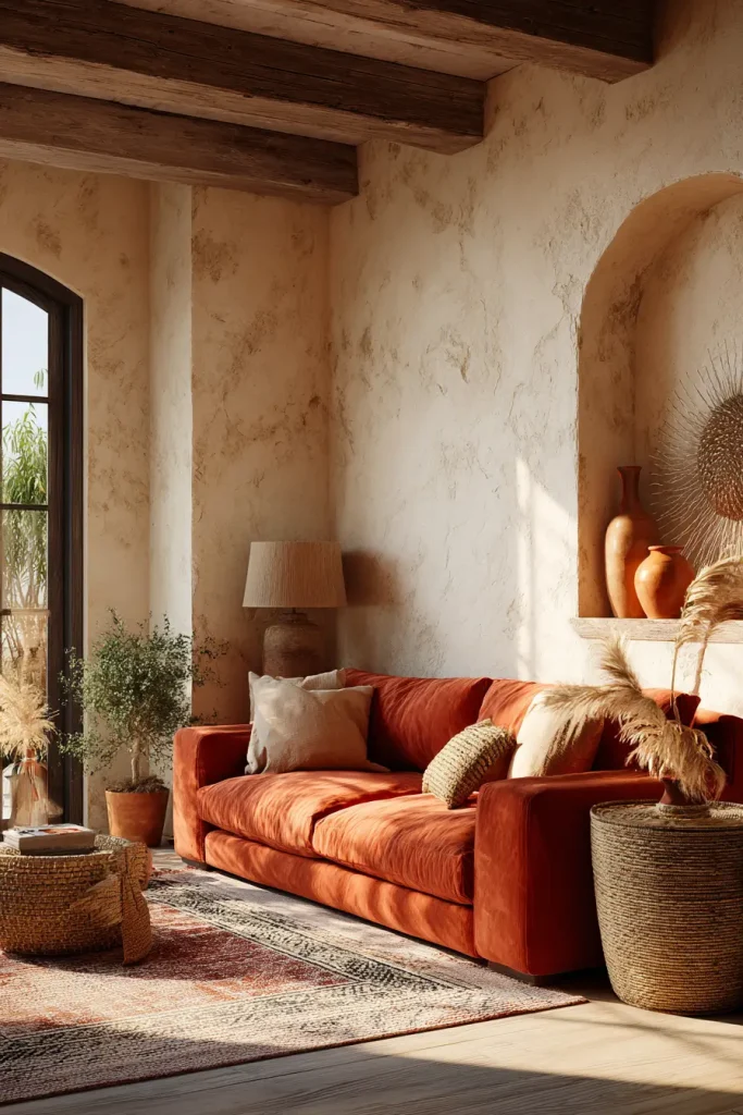 Cream Plaster Walls With Terracotta Accents