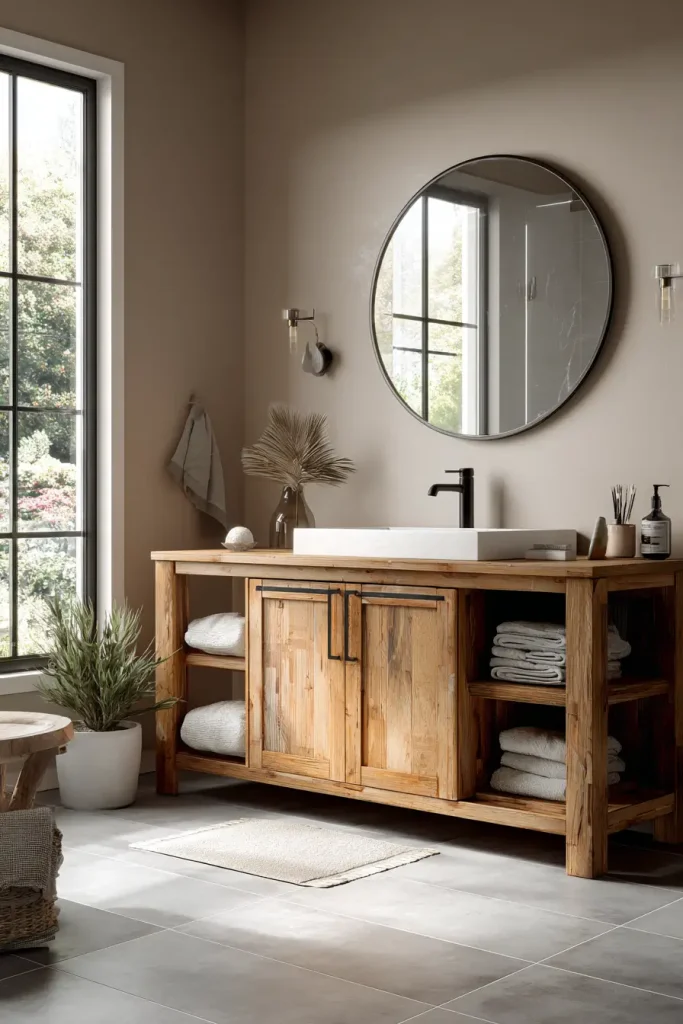 Open Shelf and Cabinet Combination