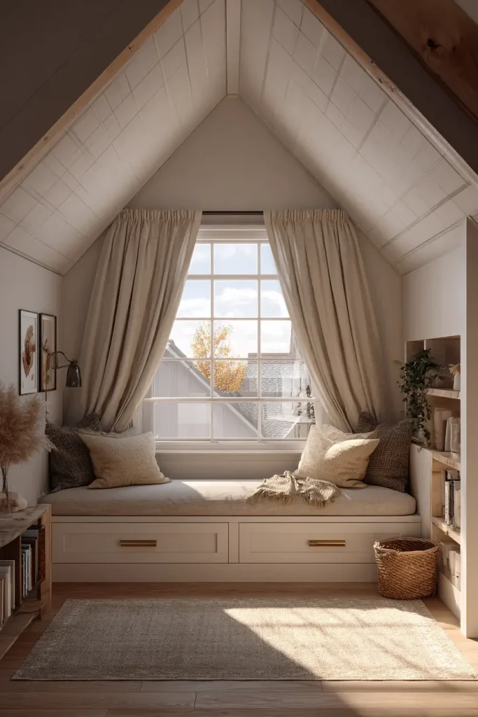 Use a Ceiling Track Curtain to Divide the Space