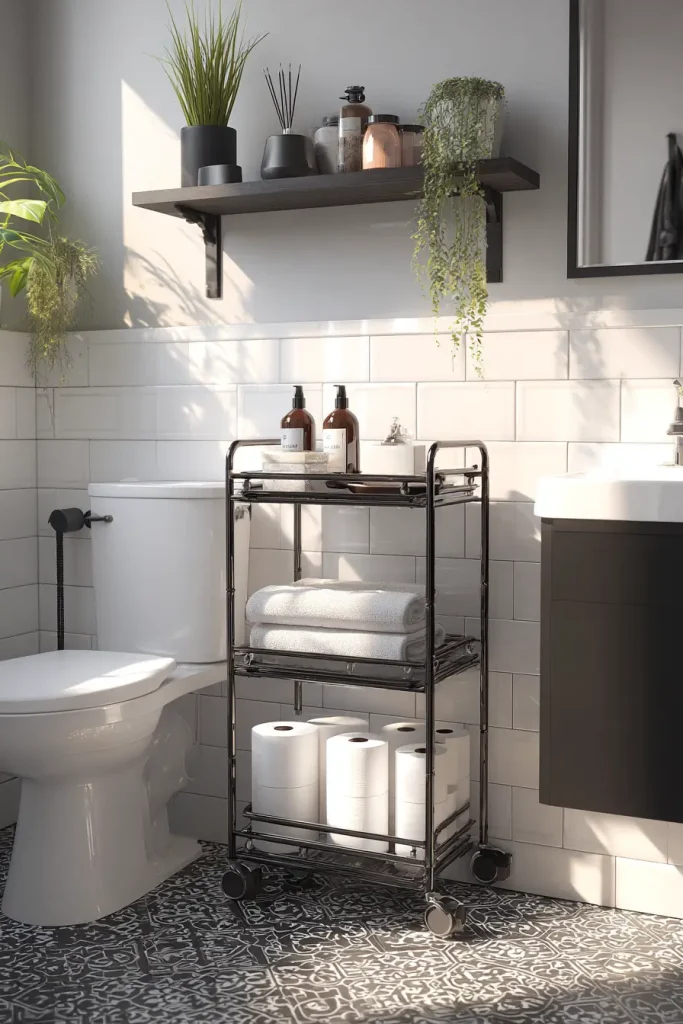 Use a Rolling Cart for Flexible Storage