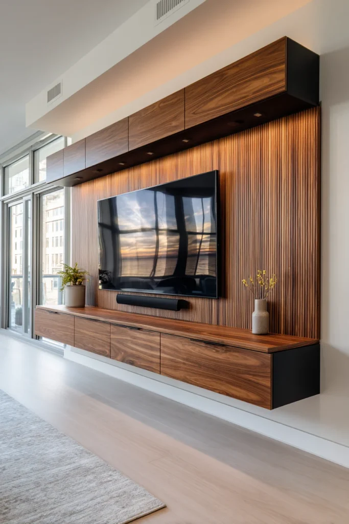 1. Floating TV Wall Unit with Hidden Storage
