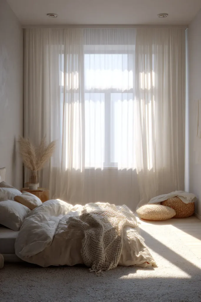 1. Linen curtains (floor-length)