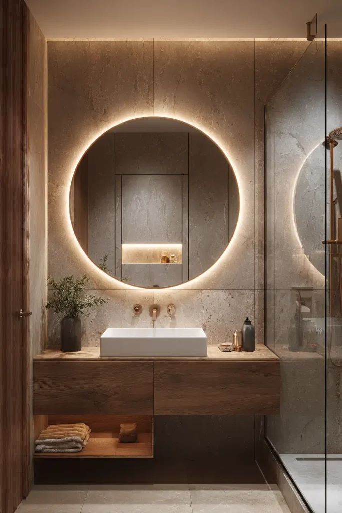 10. Lighted mirrors look clean and work hard