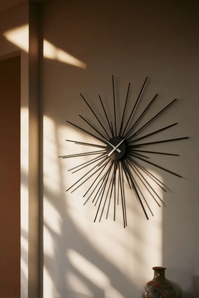 10. Mount a Vintage Style Wall Clock as Art