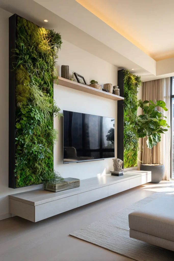 10. TV Wall with Vertical Gardens