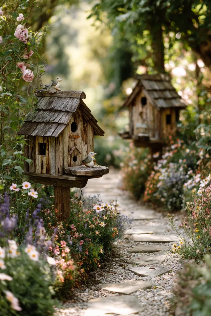 12. Include birdhouses or feeders