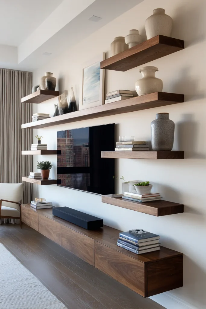 13. Asymmetric Floating Shelf System