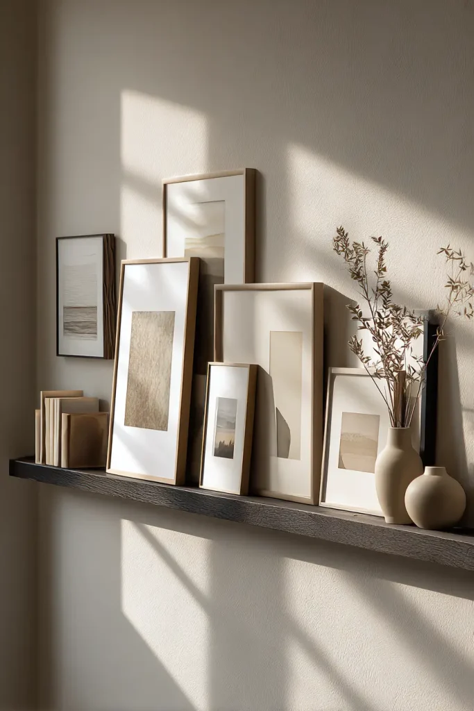 15. Curate a Small, Rotating Art Ledge