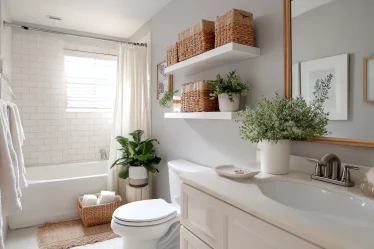 17 Rental Bathroom Storage Ideas (No Wall Damage)