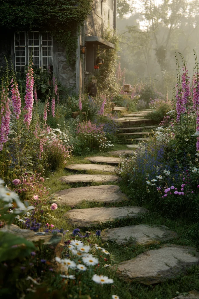 2. Add a winding path through the garden